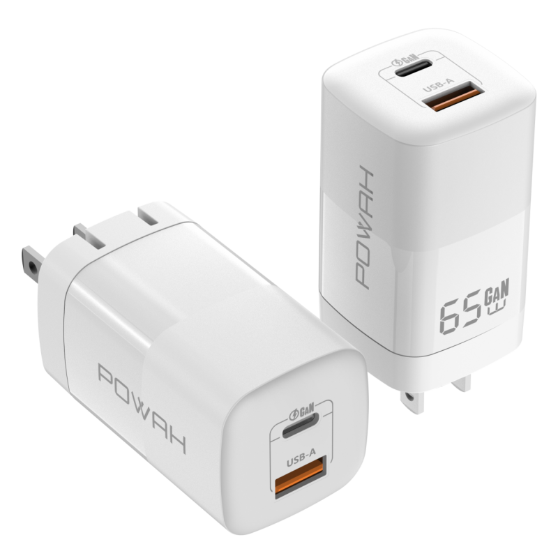 65W GaN 雙孔 1C1A 快速電源供應器